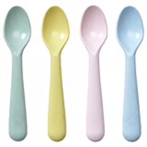 IKEA KALAS Unbreakable Colorful Spoons Toddler Utility Dishwasher Safe Set of 4 - Picture 1 of 2